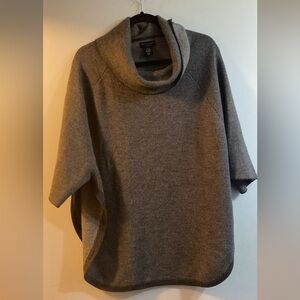 Adrienne Vittadini Charcoal Gray Cowl Neck Sweater/poncho